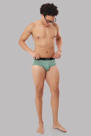 Plush Modal Briefs - Winter Green