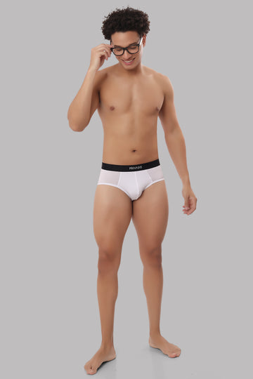 Plush Modal Briefs - Lucent White