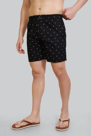 Aero Premium Cotton Men Boxer Shorts-Black Whale
